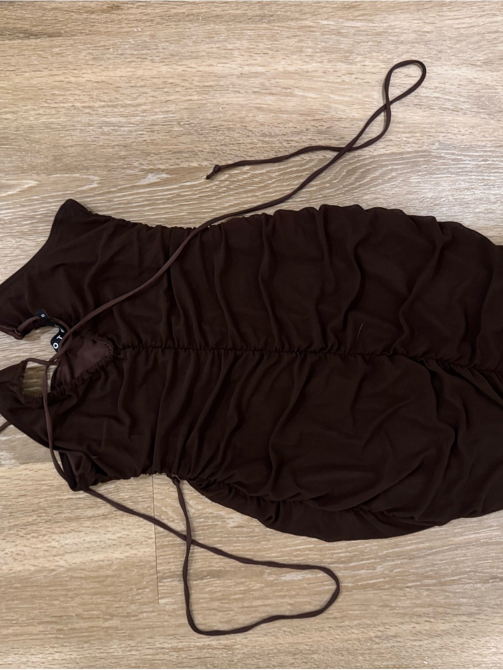 Motel Rocks Brown Ruched Keyhole Mini Dress - Picture 2 of 3